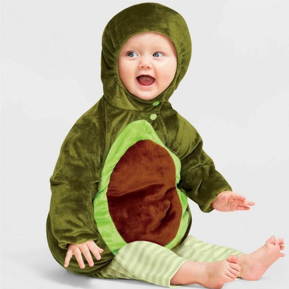 NWT Hyde & Eek Avocado Plush Hooded Pullover Halloween Costume Size 0 /6 months.